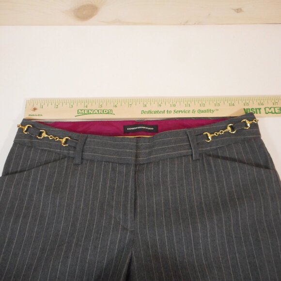 Express Design Studio Womens size 6 Editor Gray Wool Blend Dress Pants Pinstripe - Picture 5 of 12